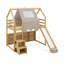 Lit mezzanine simple en forme de maison avec tente-1129951027