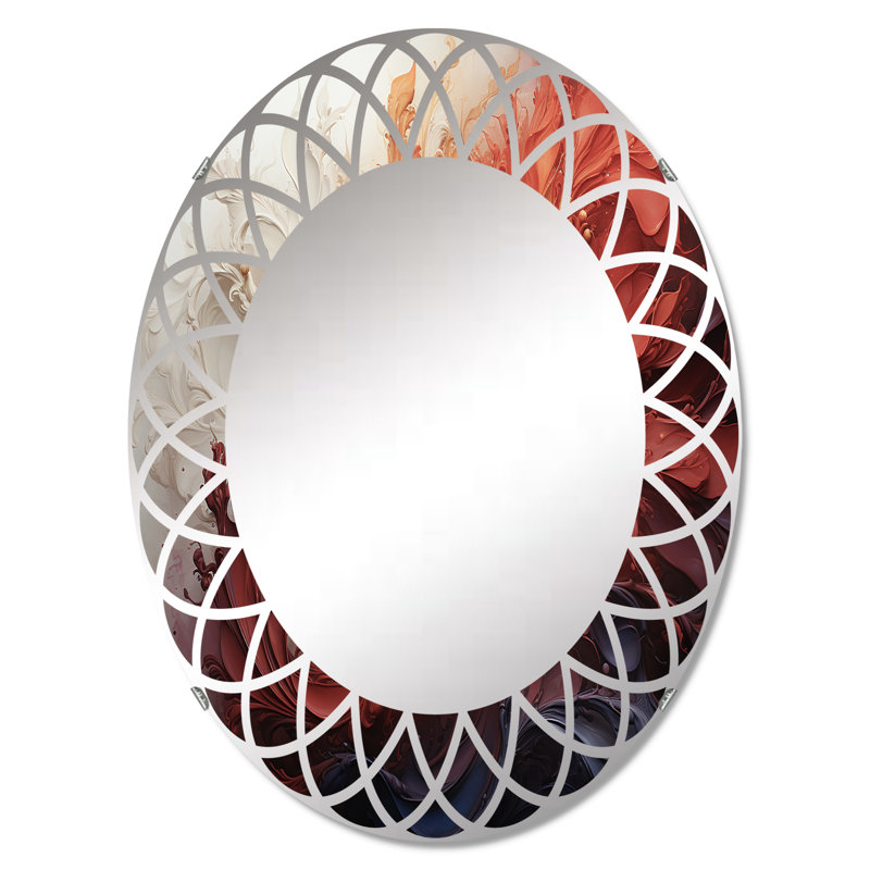 Willfredo - Miroir mural moderne ovale, 30 po x 20 po