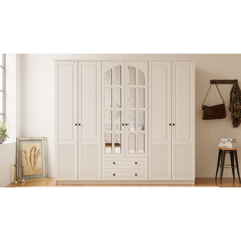 Anthonella 6 Door Manufactured Wood Wardrobe