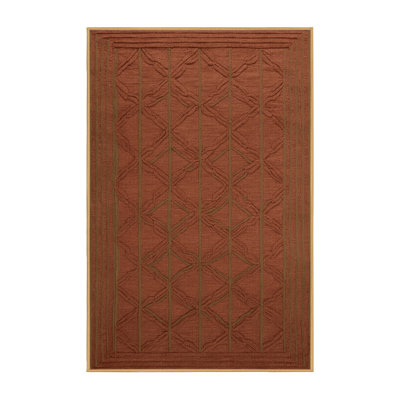 Tapis brun treillis lavable à la machine