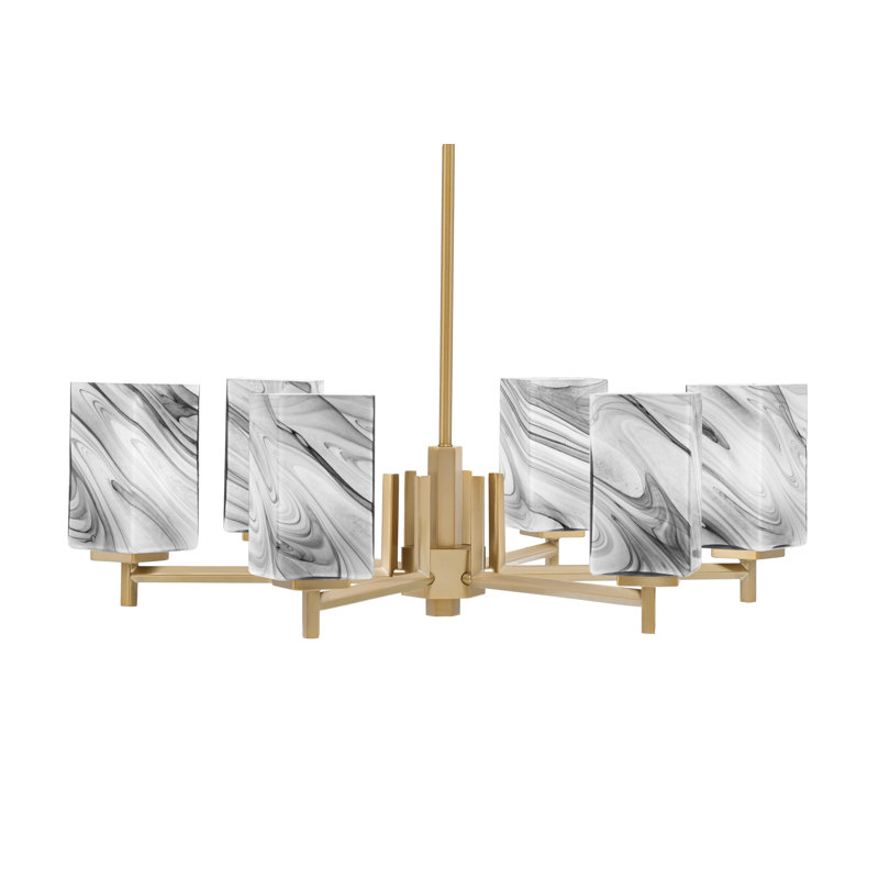 Lustre 6 lumières Gibora, Laiton