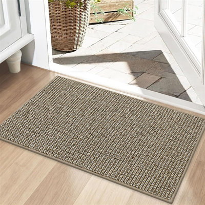Tapis de porte Dirt Trapper 51 x 81 cm, antidérapant et lavable, beige clair