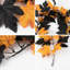 Ensemble de 4 guirlandes de feuilles d'érable noires et orange de 5,7 pi, décor d'Halloween / automne