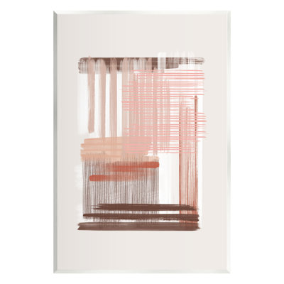 " Pink And Brown Abstract Lines " by JJ Design House LLC