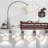 Dimmable Arc Floor Lamp With Adjustable Shade, Brown Tall Pole Lamp, Mid-Century Style For Living Room, 9W LED Bulb