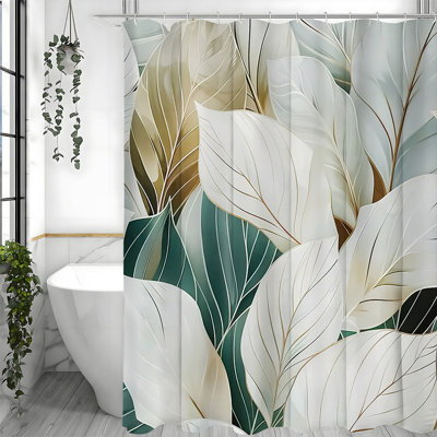 Shower Curtains with Hooks Included