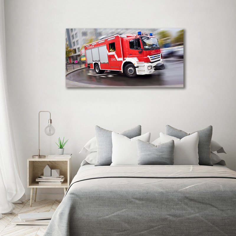 Fire Truck 1 Piece Wall Art on Canvas