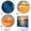 Panneaux solaires abstraits bleus et jaunes I - Panneaux solaires en métal, art mural-388857657