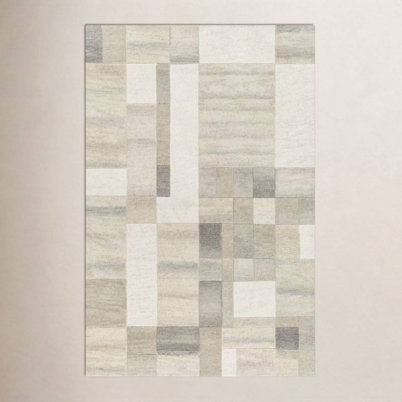 Castielle Hand Tufted Wool Abstract Rug, Rectangle 2' x 3'