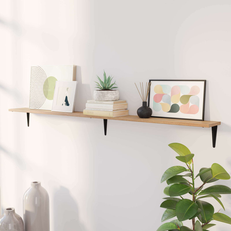 Paulownia Floating Shelf, 5.6" H x 60" W x  6" D