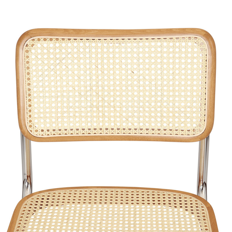 Marcel Breuer Cesca Cane Cantilever Dining Side Chair, Honey Oak/Natural/Chrome
