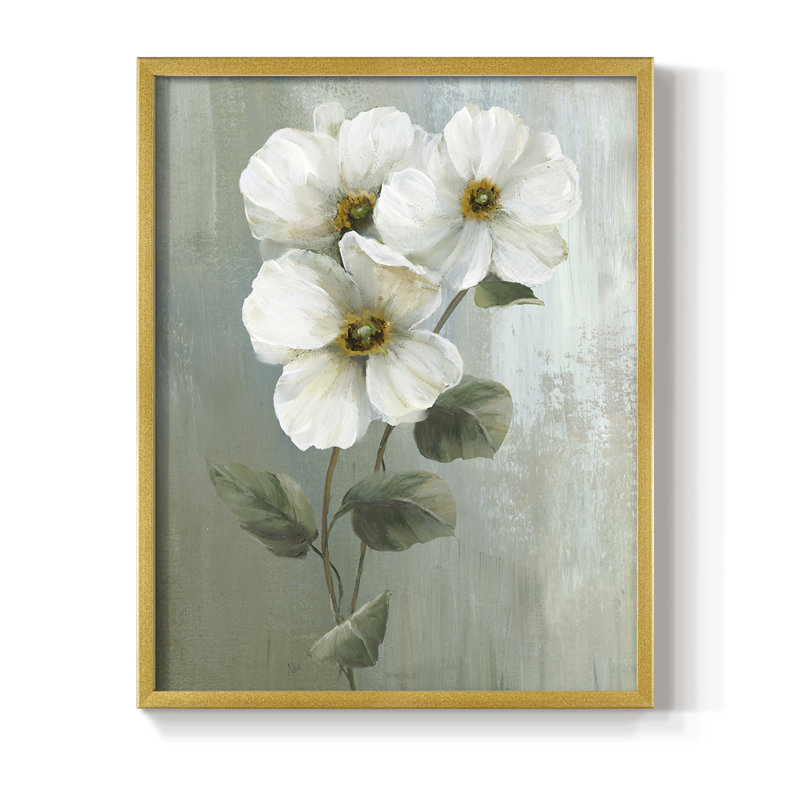 «White Fancy I», reproduction encadrée - bois massif, H 21 po x l 17 po, Doré