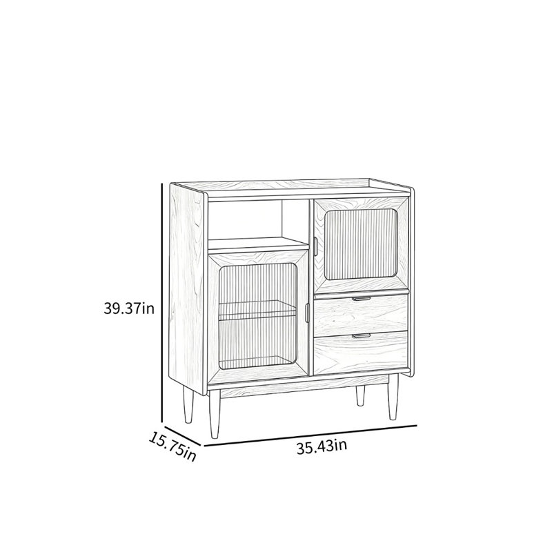 Présentoir à café et thé Medimal Minimalist, H 39,37 po x l 35,43 po x P 15,75 po, Noyer