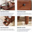 Table d'appoint industrielle 23,62 "avec structure en métal