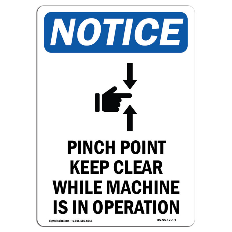 Pinch Point Keep Clear, panneau avec symbole