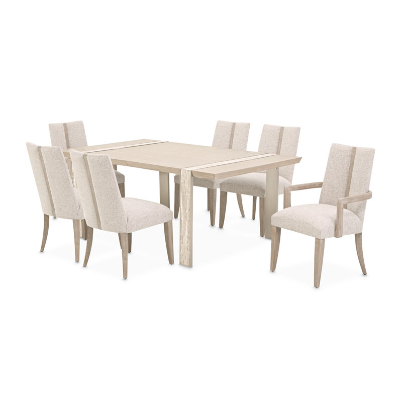 Lotus Bay Dining Set, 7 Pieces: Table, 6 Chairs