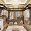 Portant à vêtements de 150 cm avec tablette supérieure, étagères murales à 2 niveaux avec tringle pour buanderie-1226852831-1241016762