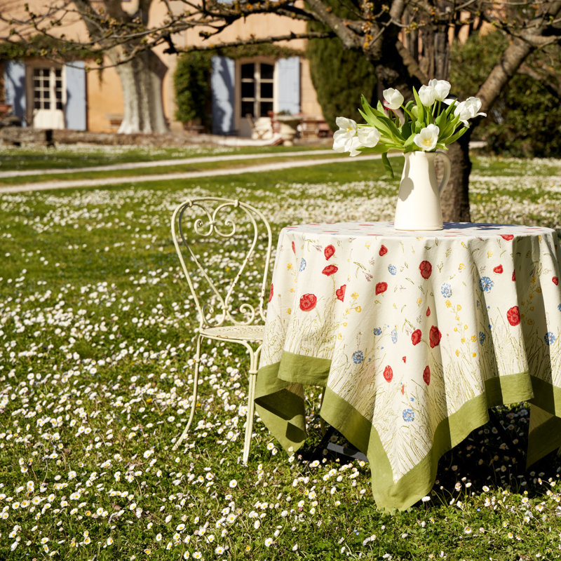 Springfields Handmade Floral Tablecloth, 71" W x 71" L