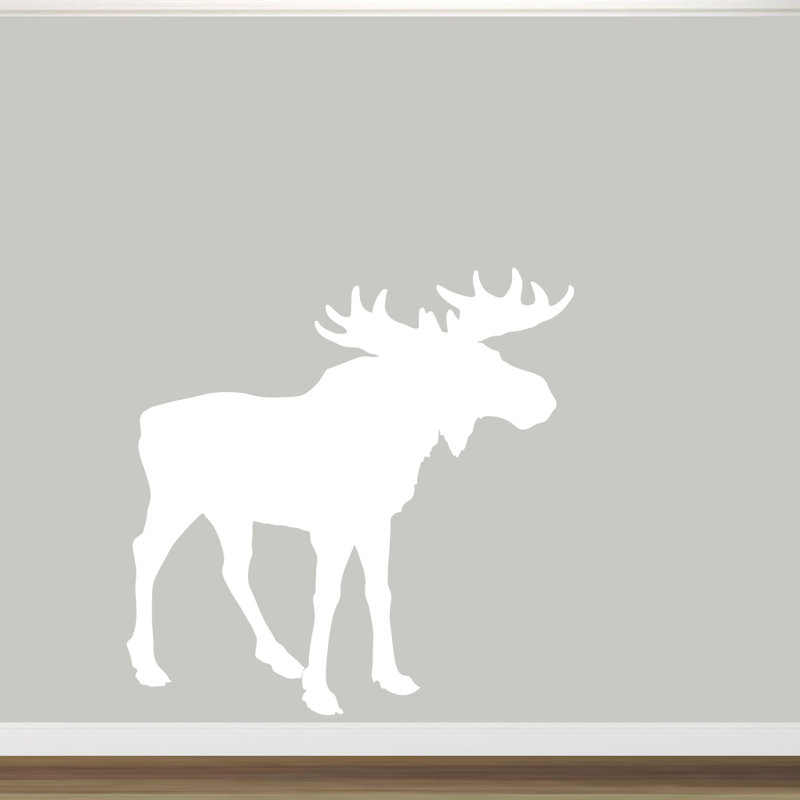 Décalcomanie murale silhouette orignal, Blanc