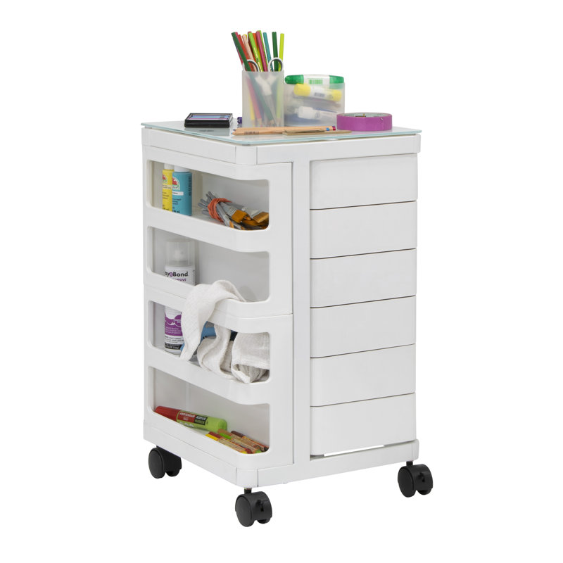 Kubx 25'' H Utility Cart with Wheels, White