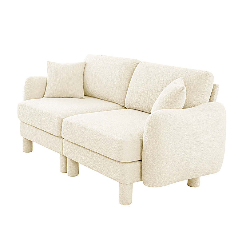 Canapé-lit 2 places avec accoudoirs, Beige, Beige