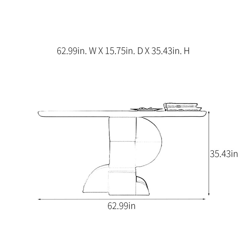 Console Modern Minimalist Art Design, H 35,43 po x l 62,99 po x P 15,75 po, Brun