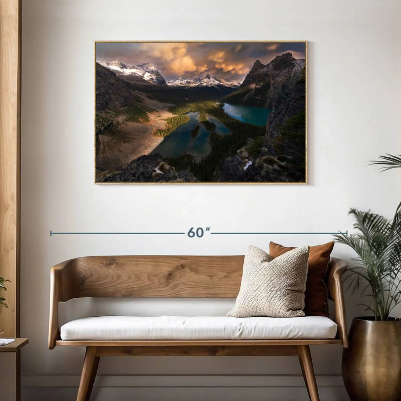 Vast Rocky Mountains, Cadre flottant en bois naturel, 43 po x 29 po