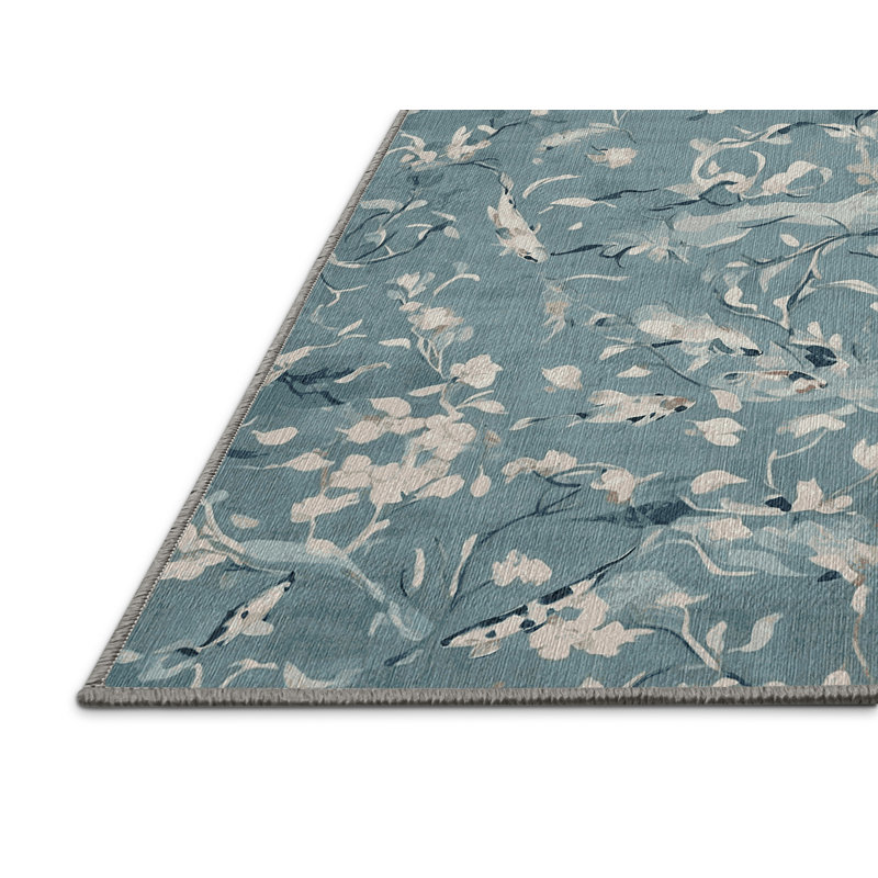 Machine Washable Gray Area Rug, Runner 2' x 4'