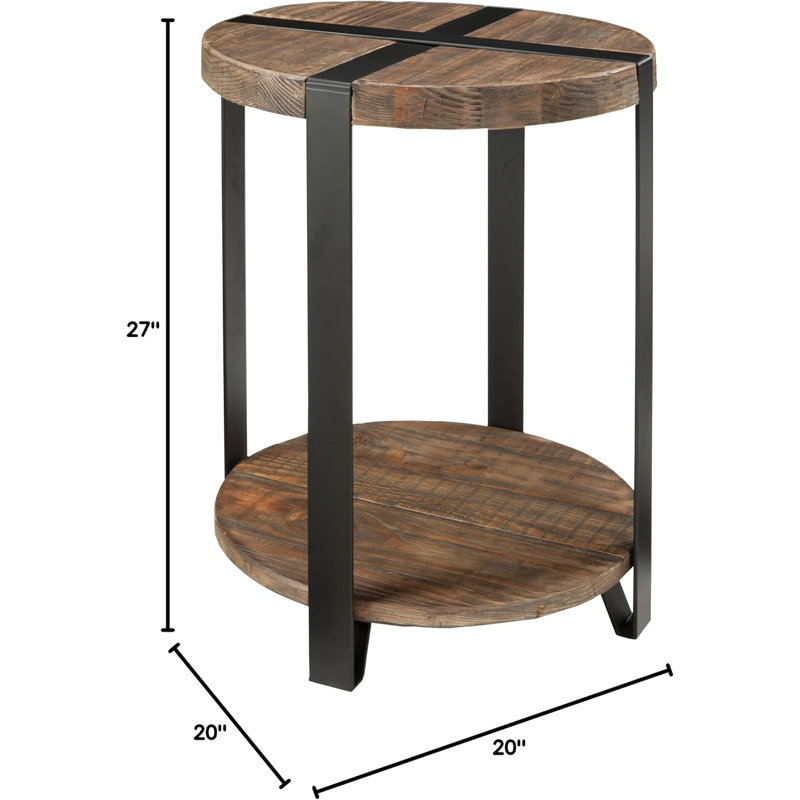 Modesto Reclaimed Wood Round End Table