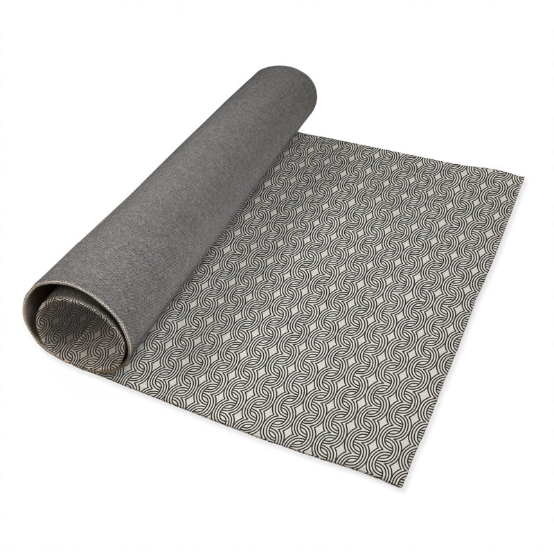 Tapis de bureau léger Child Lock, L 7 pi x L 5 pi, Ivoire/gris anthracite