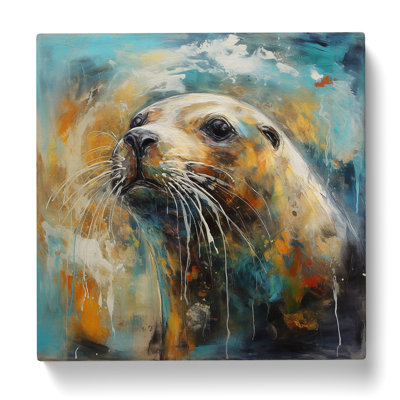Seal Abstract Expressionism - Wrapped Canvas