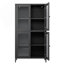 Armoire de rangement classique en métal avec 4 portes en verre et 4 tablettes, parfaite pour organiser et exposer à la maison ou au bureau