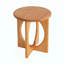 Table de bout ronde en bois de pin - Table d'appoint géométrique moderne à pieds croisés