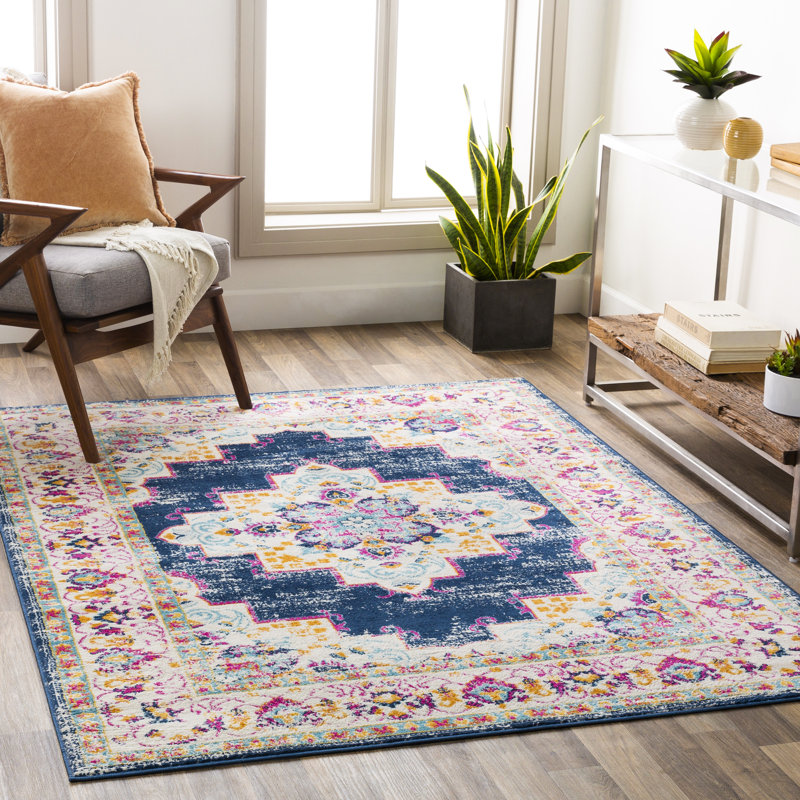 Fleeman Oriental Indoor Rug, Rectangle 6'7" x 9'