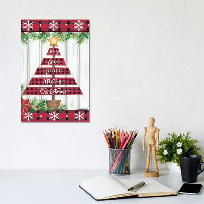 Red Buffalo Plaid Tree by Lisa Kennedy - Wrapped Canvas Gallery-Wrapped Canvas Giclée