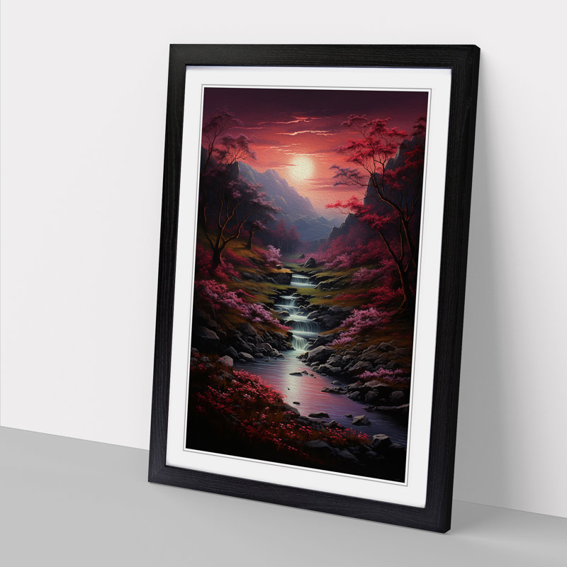 Landscape Tachisme - Framed Print, 34cm H x 25cm W x 2cm D, Black