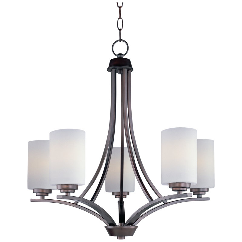 Lustre empire à cinq lumières Fehr, Bronze huilé