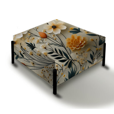 Botanical Nomad Boho Pattern I - Boho Large Square Ottoman