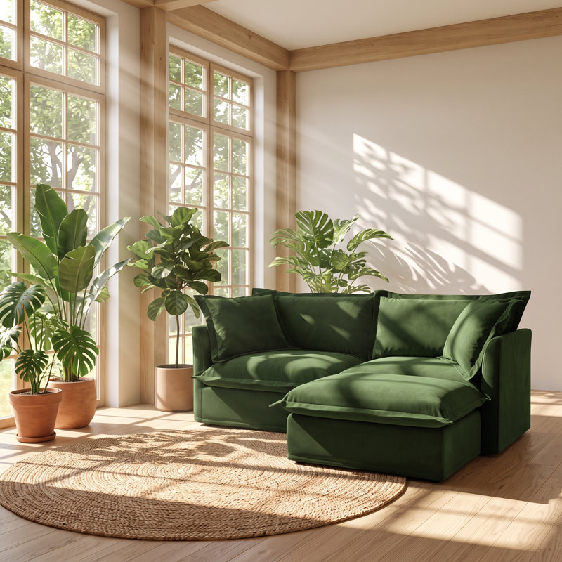Canapé d'angle Urban Ins, housse en chenille, 212 cm L x 84 cm P x 88 cm H