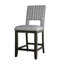Chaise de salle à manger à hauteur de comptoir et dossier rembourrés de style transitionnel 2 pièces avec finition bleu gris