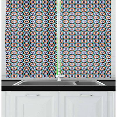 Geometric Tailored Kitchen Curtain