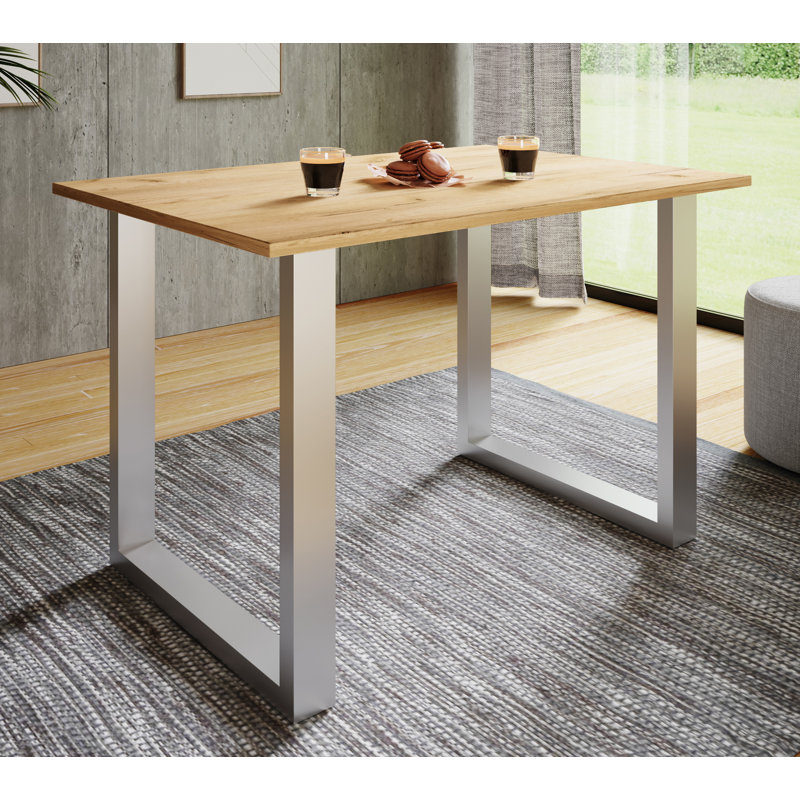 Alexious Metal Base Dining Table, Brown, Browning, 76cm H x 110cm W x 50cm D