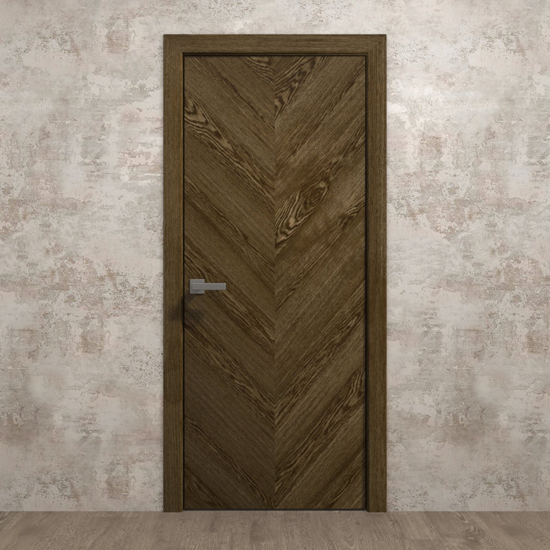 Porte intérieure intérieure | Ego 5005 | Poignée simple à panneau régulier | Portes de salle de bain modernes, Chêne marbré