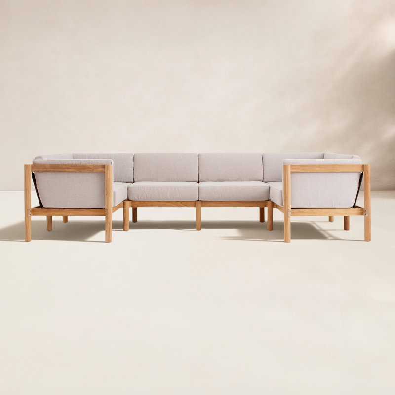 Haven Outdoor 6 - Seat Patio Sectional, Sunbrella Ashe