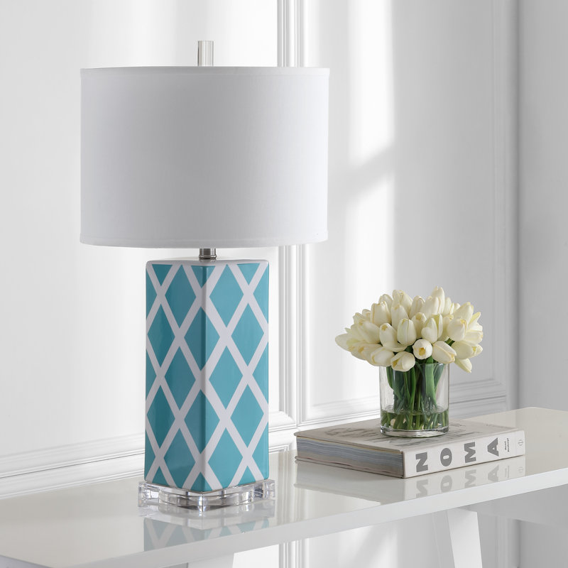 Baret Ceramic Table Lamp, Light Blue