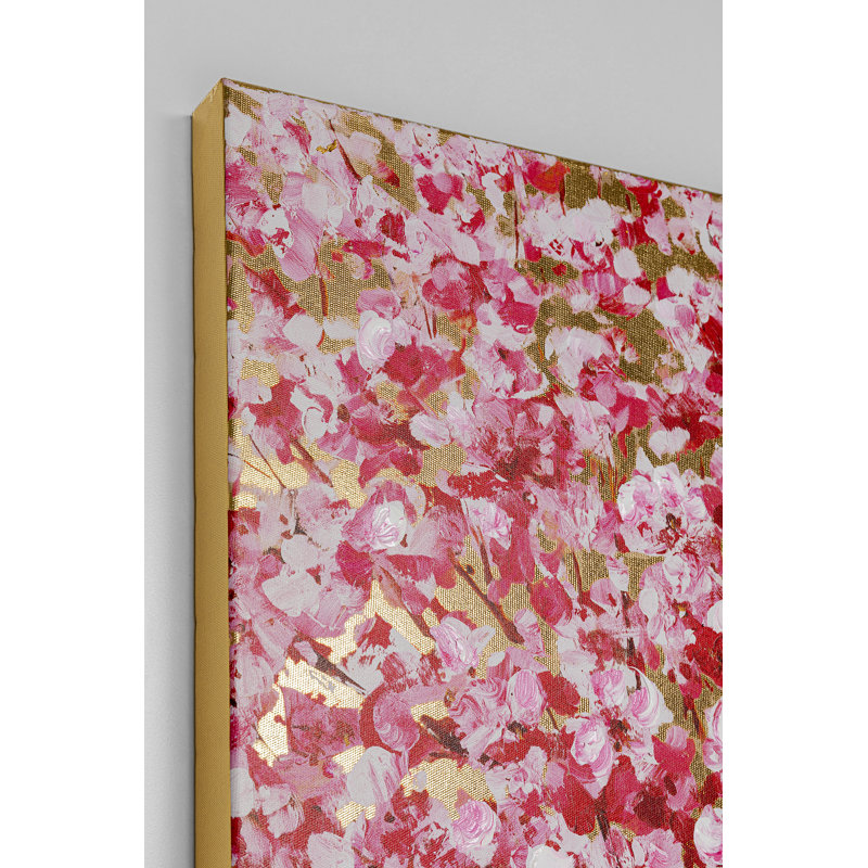 Flower Couple Gold Pink - Print, 100cm H x 80cm W x 3.5cm D