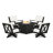 Braxton 5-Piece Deep Seating Swivel Conversation Set with Fire Pit Table-128126273-68603217