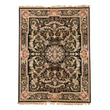 Hand Knotted Oriental Area Rug in Black