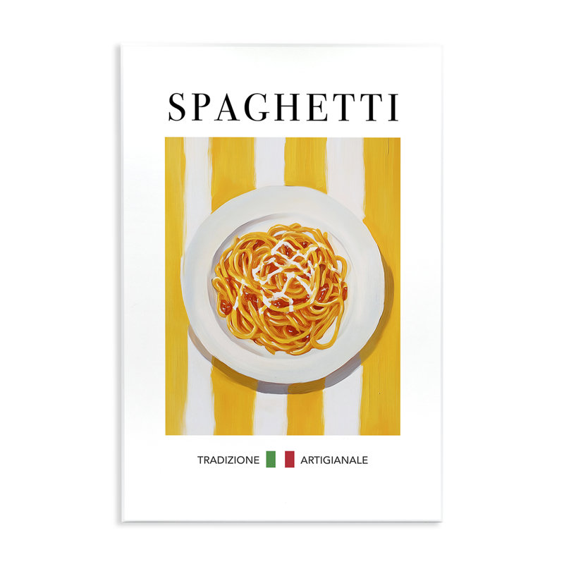 Plaque murale de pâtes spaghetti traditionnelles, design par Andreas Magnusson, H 19 po x l 13 po