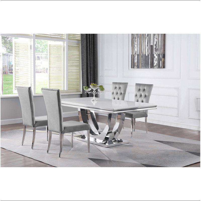 Allessandra Grey 5-piece Rectangular Dining Room Set